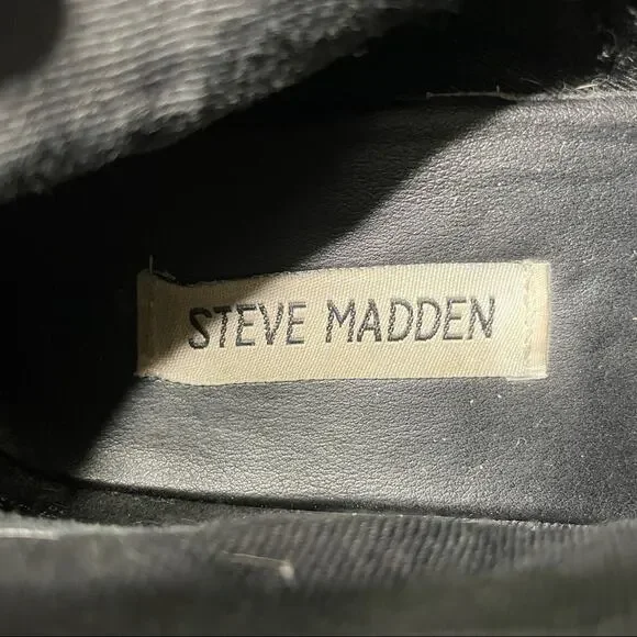 Steve Madden Rimas Suede Low Heel Ankle Booties Black Size 8.5 - Picture 9 of 10